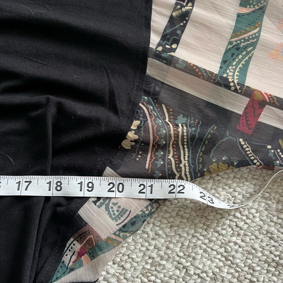 Anthropologie "TINY" Brand Black Blouse Shirt Tie Front Women’s Small Oversized - Picture 7 of 13